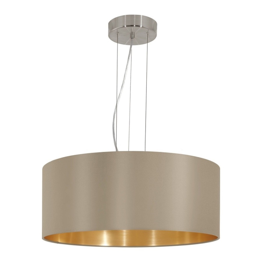 Eglo 78693 - Chandelier on a string MASERLO 3xE27/60W/230V d. 53 cm beige/copper