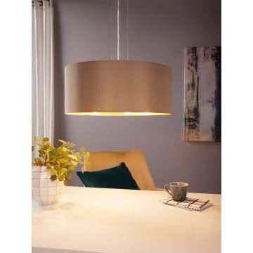 Eglo 78693 - Chandelier on a string MASERLO 3xE27/60W/230V d. 53 cm beige/copper