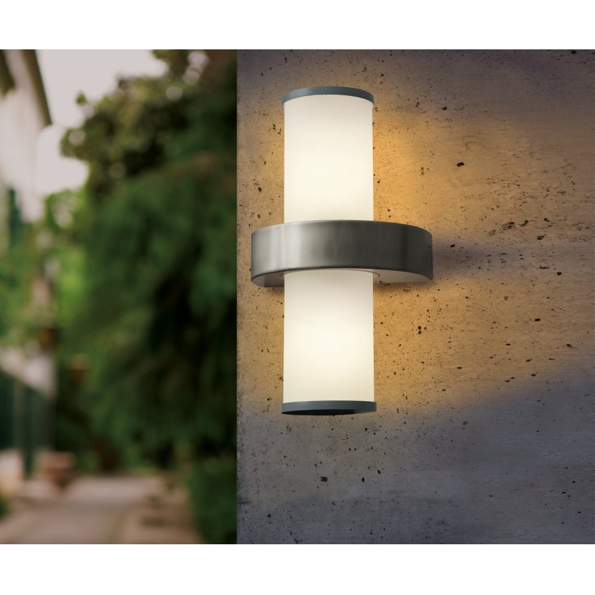 Eglo - Outdoor wall light 2xE27/60W silver / white