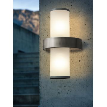 Eglo - Outdoor wall light 2xE27/60W silver / white