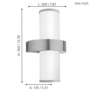 Eglo - Outdoor wall light 2xE27/60W silver / white