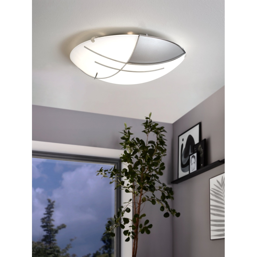 Eglo - Wall / ceiling light 1x E27/60W silver / white