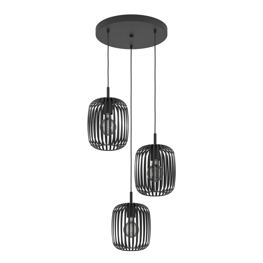 Eglo - Chandelier on a string 3xE27/40W/230V black