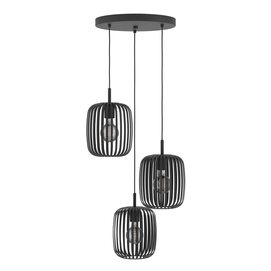 Eglo - Chandelier on a string 3xE27/40W/230V black