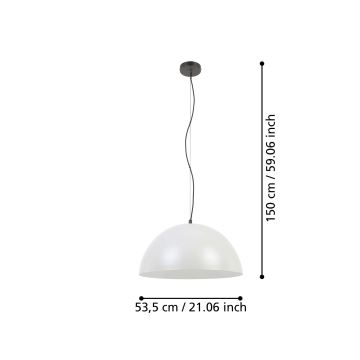 Eglo - Chandelier on a string 1xE27/40W/230V grey