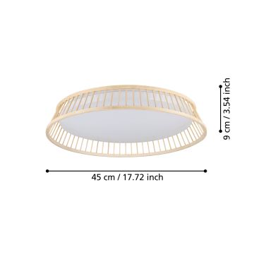 Eglo - LED Ceiling light LED/20W/230V brown