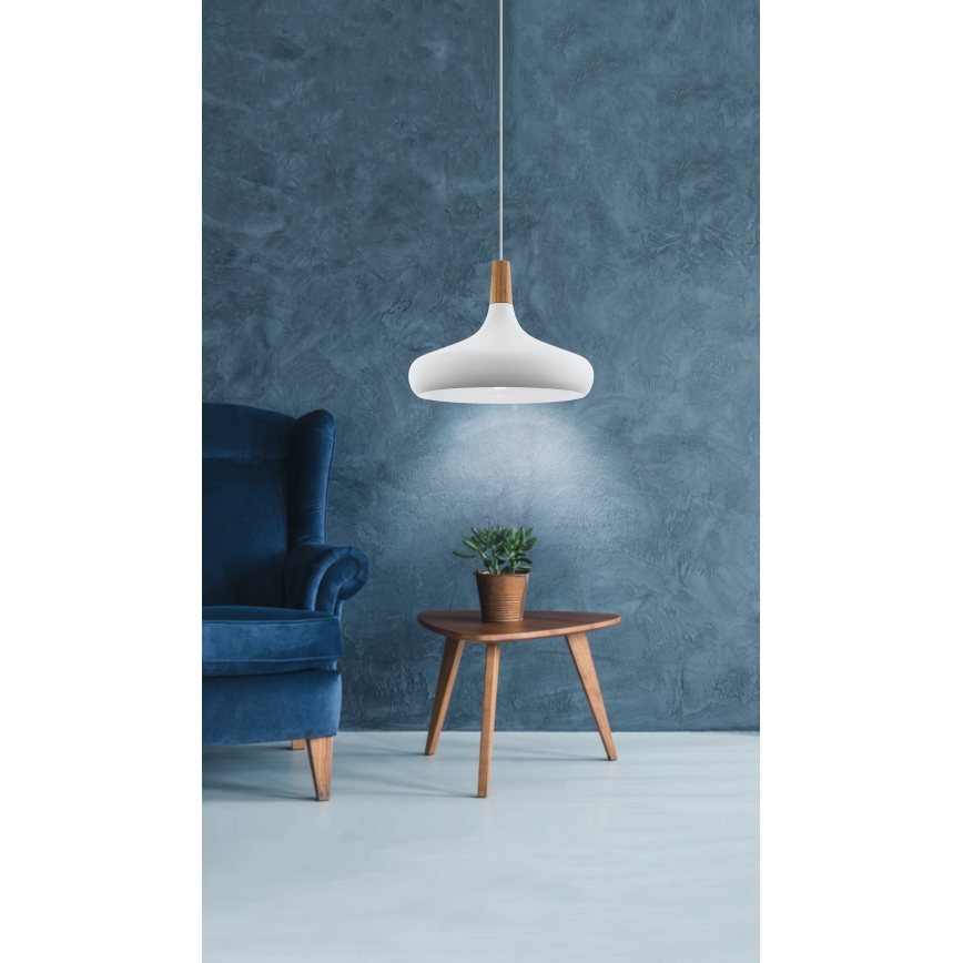 Eglo - Chandelier on a string 1xE27/60W/230V d. 40 cm white - FSC certified