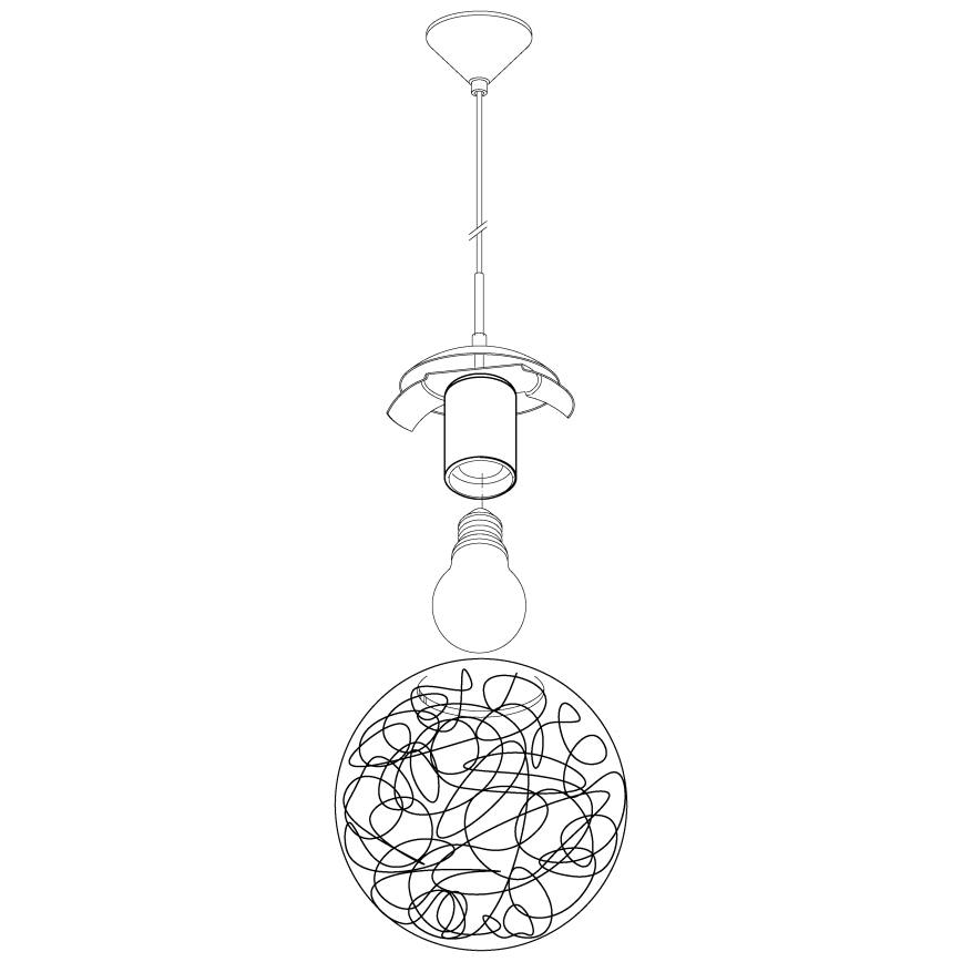 Eglo - Chandelier 1xE27/60W/230V