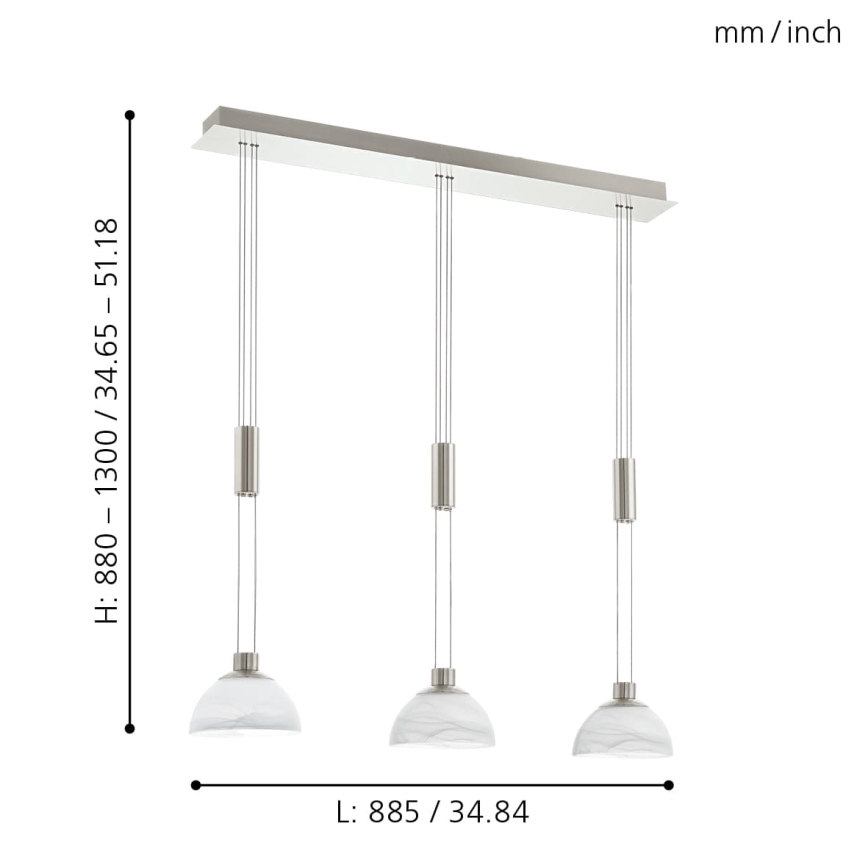 Eglo 93468 - LED pendant light MONTEFIO 3xLED/6W/230V