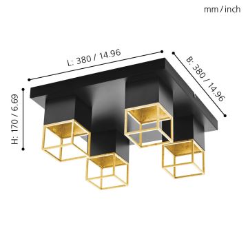 Eglo 97731 - LED Attached chandelier MONTEBALDO 4xGU10/5W/230V