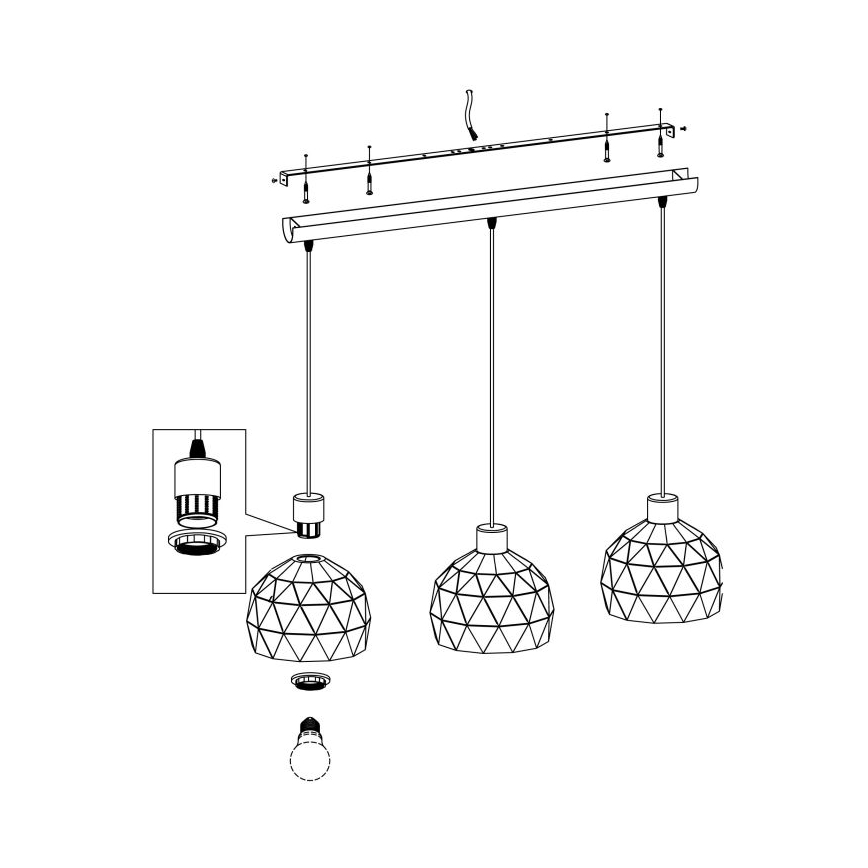 Eglo - Chandelier on a string 3xE14/40W/230V