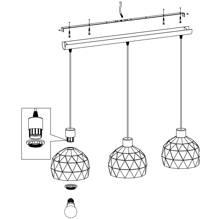 Eglo - Chandelier on a string 3xE14/40W/230V