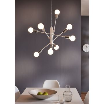 Eglo - Chandelier on a string 8xE27/60W/230V white