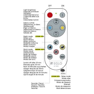 Eglo - LED Dimmable ceiling light LED/14W/230V + remote control