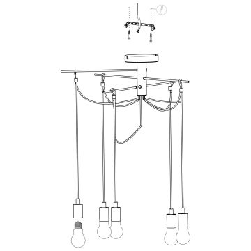 Eglo - Chandelier on a string 6xE27/60W/230V