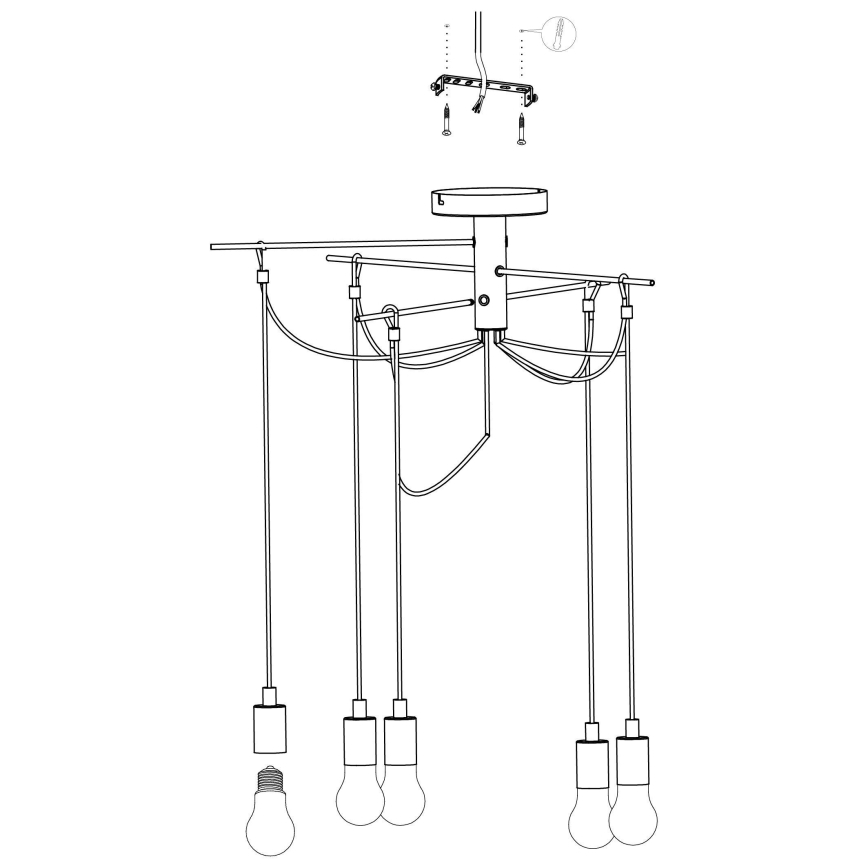 Eglo - Chandelier on a string 6xE27/60W/230V