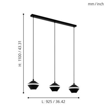 Eglo - LED Chandelier on a string 3xGU10/5W/230V