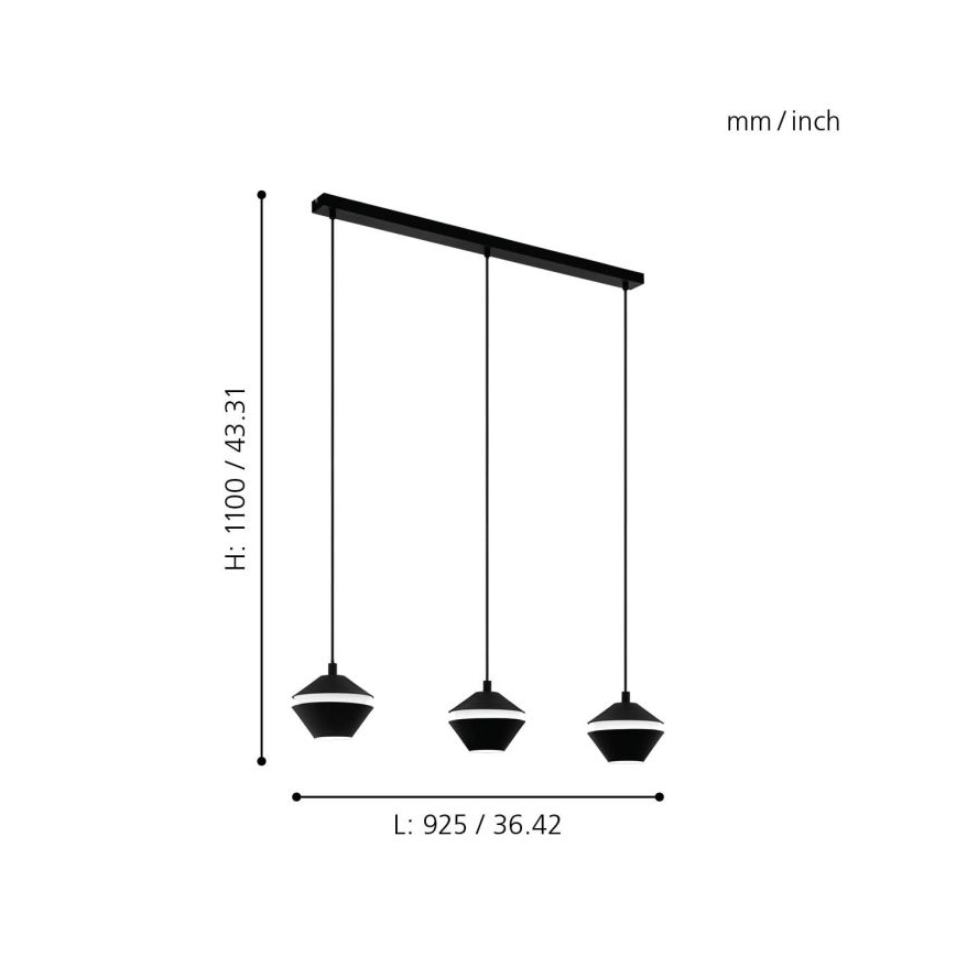 Eglo - LED Chandelier on a string 3xGU10/5W/230V