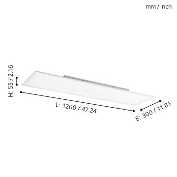 Eglo - RGBW Dimmable ceiling light LED/32,5W/230V 2700-6500K 120x30 cm + remote control