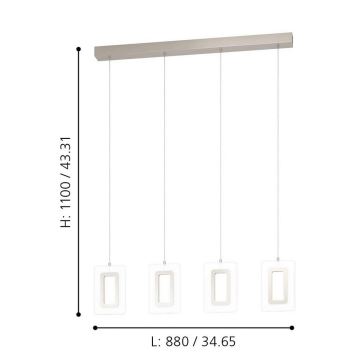 Eglo - LED Chandelier on a string 4xLED/5,4W/230V