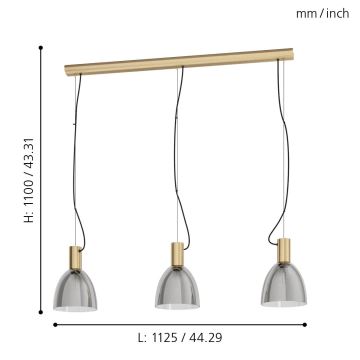 Eglo - Chandelier on a string 3xE27/40W/230V