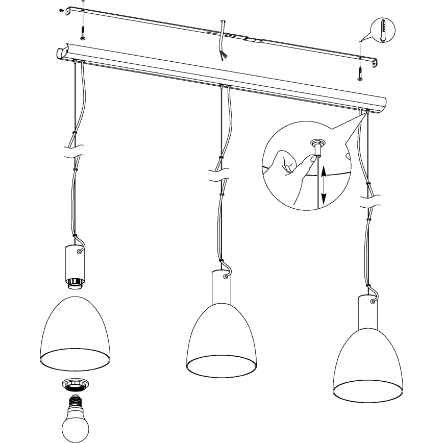 Eglo - Chandelier on a string 3xE27/40W/230V