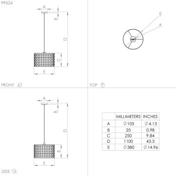 Eglo - Chandelier on a string 1xE27/40W/230V d. 38 cm