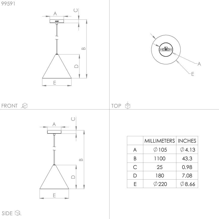 Eglo - Chandelier on a string 1xE27/40W/230V