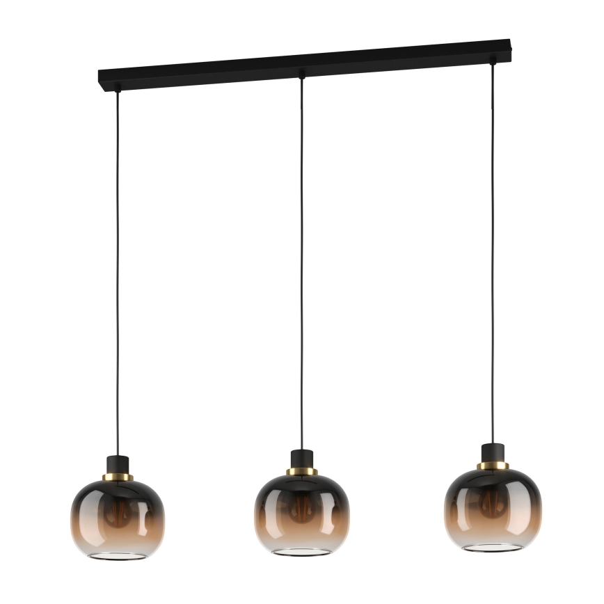 Eglo - Chandelier on a string 3xE27/40W/230V brown