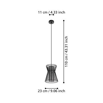 Eglo - Chandelier on a string 1xE27/40W/230V black