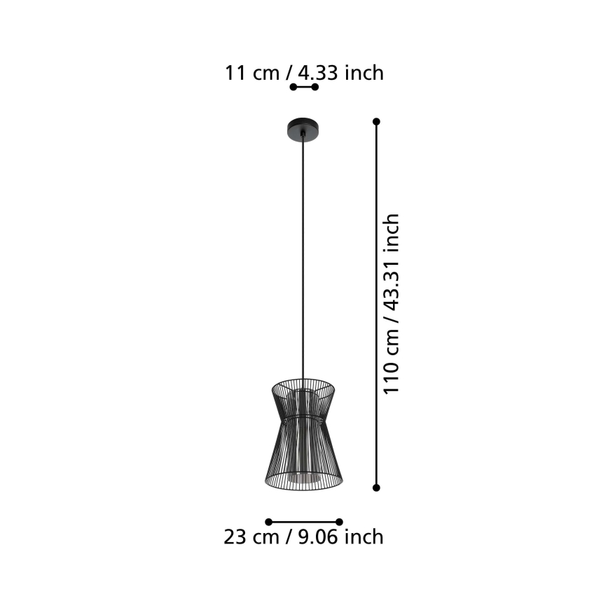 Eglo - Chandelier on a string 1xE27/40W/230V black