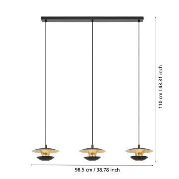 Eglo - LED Chandelier on a string 3xGU10/4,5W/230V