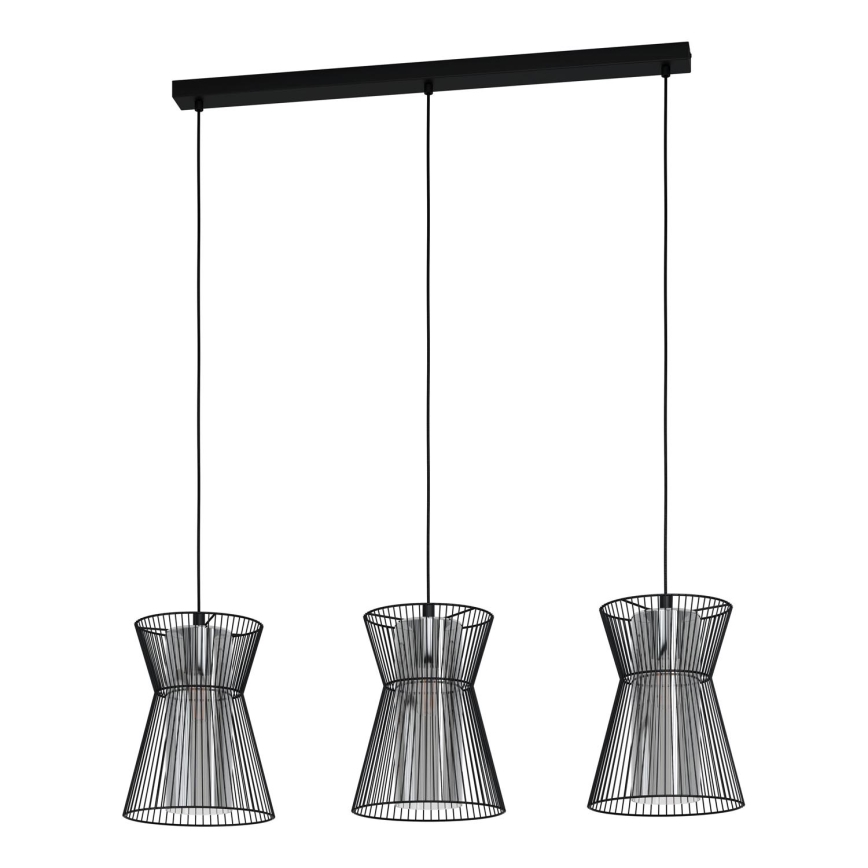 Eglo - Chandelier on a string 3xE27/40W/230V black