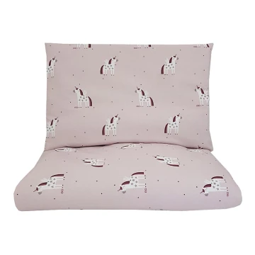 EKO - Cotton muslin bed linen for the crib UNICORN 2-piece