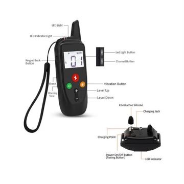 Electric dog training collar 52cm 500m 3,7V IP67