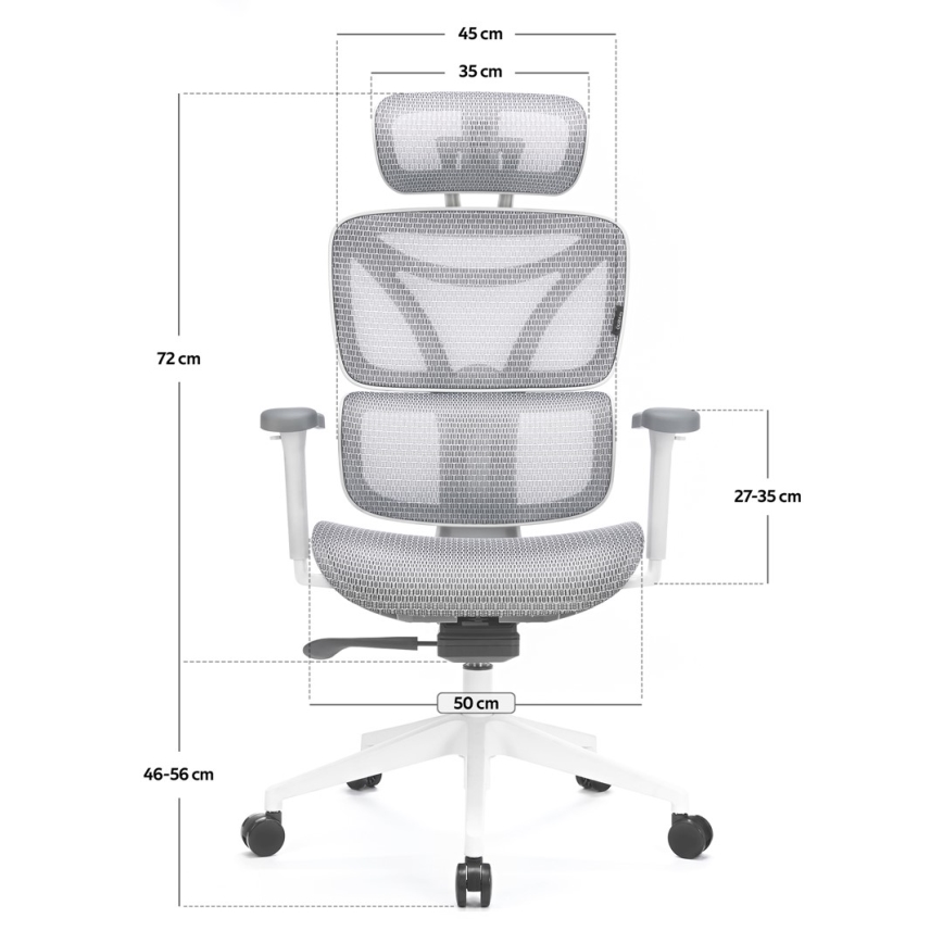 Ergonomic office chair LEVANO grey/white/black