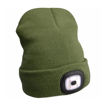 Extol - Hat with a headlamp and USB charging 300 mAh green size UNI