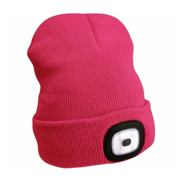 Extol - Hat with a headlamp and USB charging 300 mAh pink size UNI