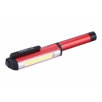 Extol - LED Pencil with a light LED/3W/3xAAA red/black