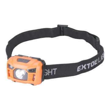 Extol - LED Rechargeable headlamp with a sensor LED/3W/1200 mAh/3,7V orange/black