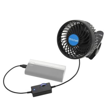 Fan with clip USB 4W/5V black