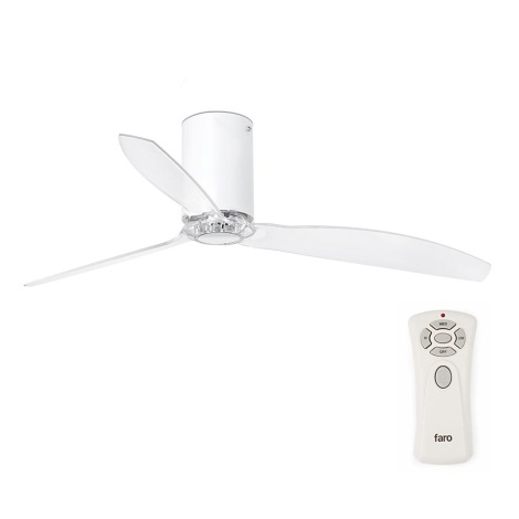 FARO 32039 - Ceiling fan MINI TUBE VENTIL clear d. 128 cm + remote control
