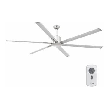 FARO 33465A - Ceiling fan ANDROS XL matte chrome d. 213 cm + remote control