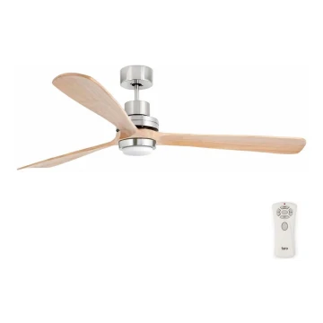 FARO 33505DC - LED Ceiling fan LANTAU XL LED/15W/230V wood/chrome d. 168 cm + remote control