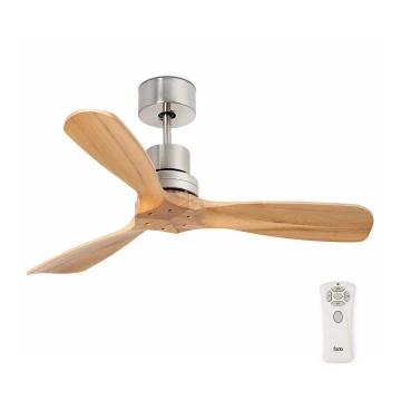 FARO 33509DC - Ceiling fan MINI LANTAU chrome/wood d. 107 cm + remote control
