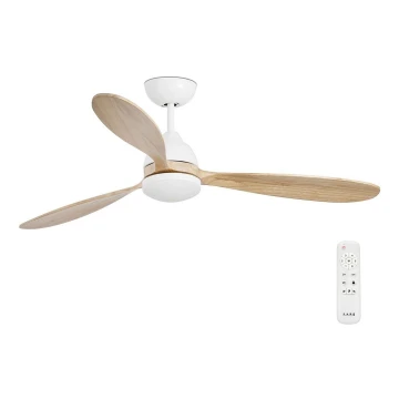 FARO 33524 - LED Ceiling fan POROS LED/15W/230V white/brown