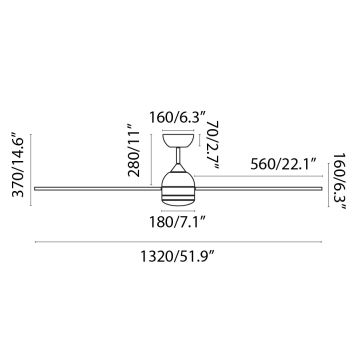 FARO 33524WP - LED Ceiling fan POROS L LED/19W/230V wood/white d. 132 cm SMART + remote control