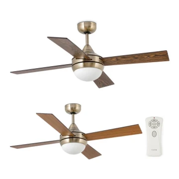 FARO 33695 - Ceiling fan MINI ICARIA 2xE14/8W/230V bronze/brown + remote control