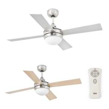 FARO 33699 - Ceiling fan MINI ICARIA 2xE14/8W/230V chrome/grey