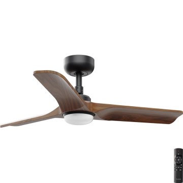 FARO 33806-1TW - LED Dimmable ceiling fan HEYWOOD S LED/10W/230V 2700/4000/6000K wood/black d. 90 cm + remote control